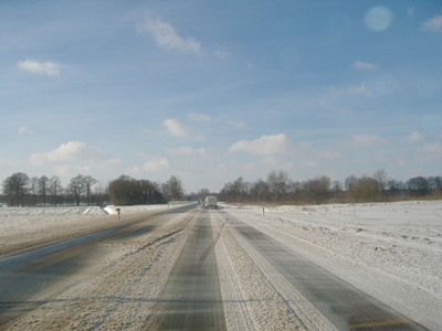 Sneeuw op de weg