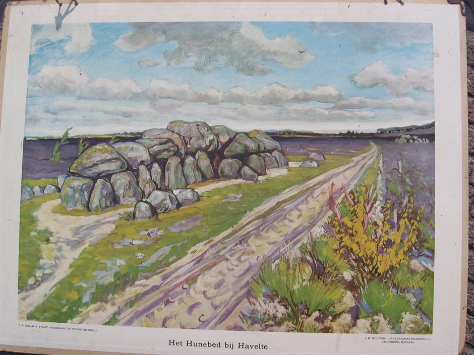Hunebedden HavelteJohanDijkstra- schoolplaat1942