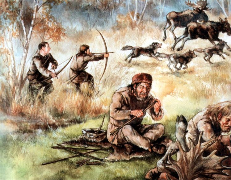 Mesolithische jagers-verzamelaars, Bron: onbekend