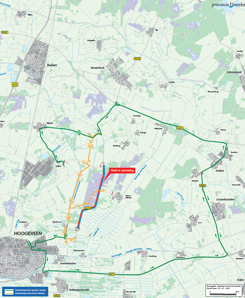 N374 omleidingskaart
